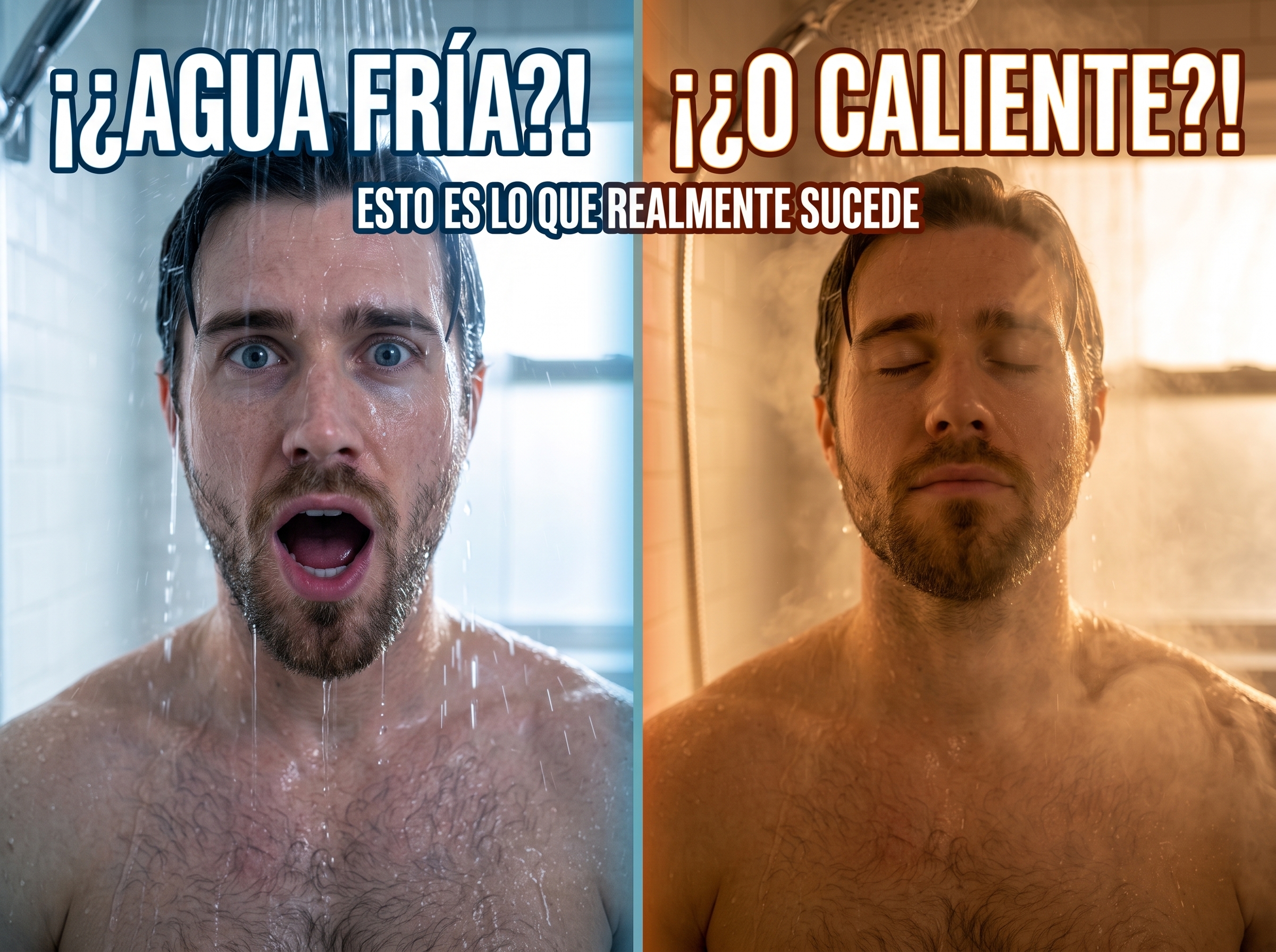 Ducha con agua fría o caliente