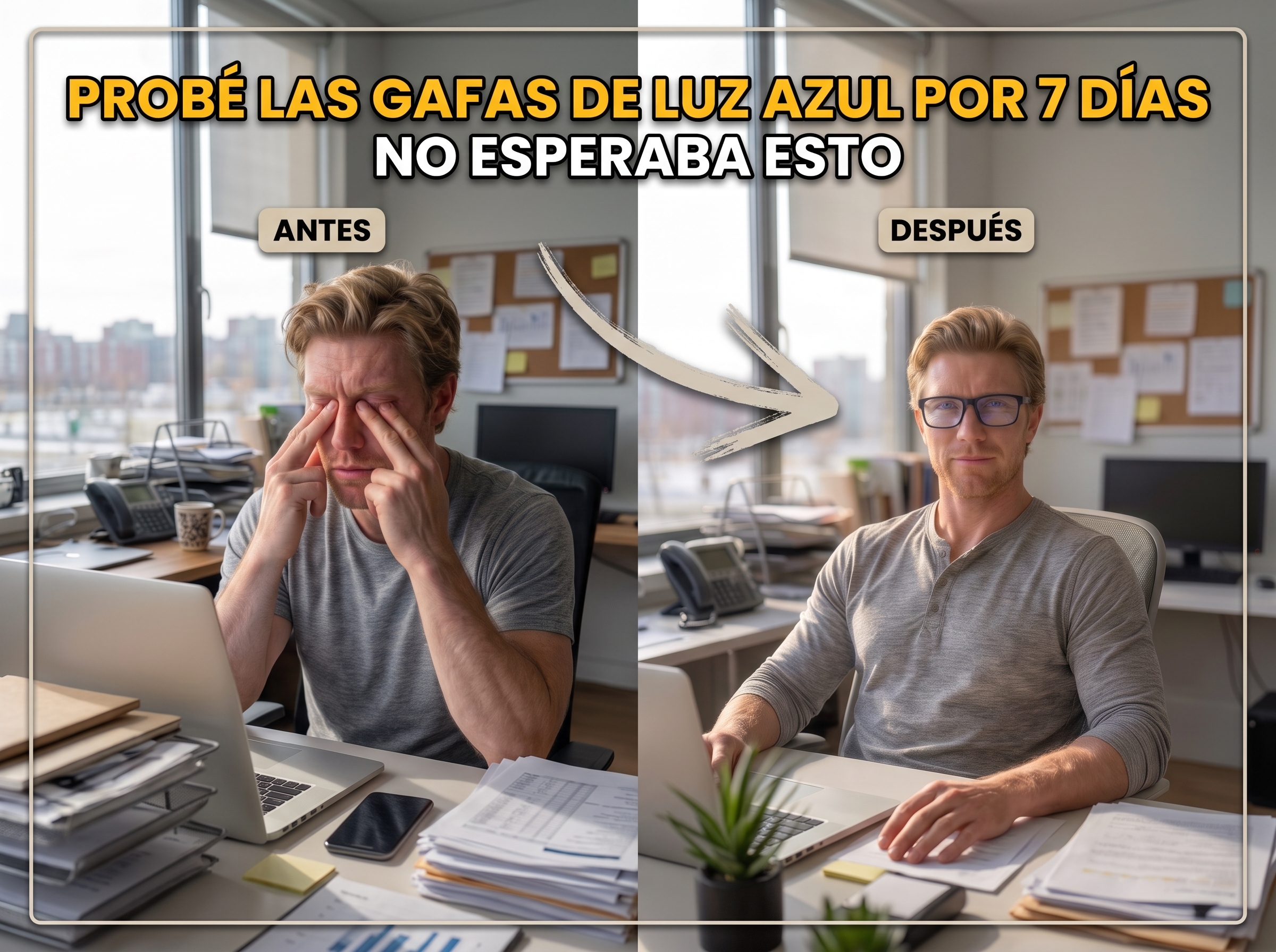 Persona usando gafas de luz azul