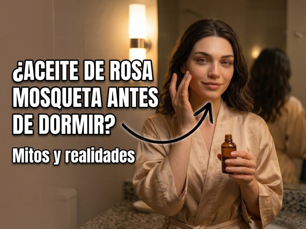 Aceite de rosa mosqueta antes de dormir aplicado en la piel