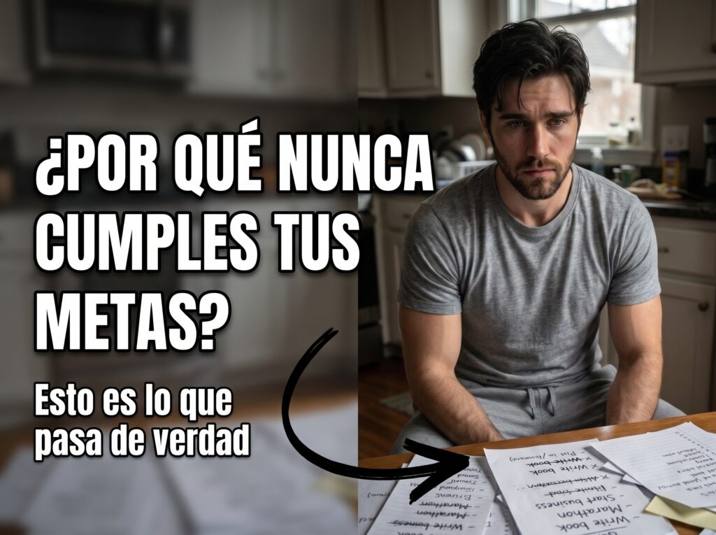 Persona escribiendo tus objetivos a mano en un cuaderno