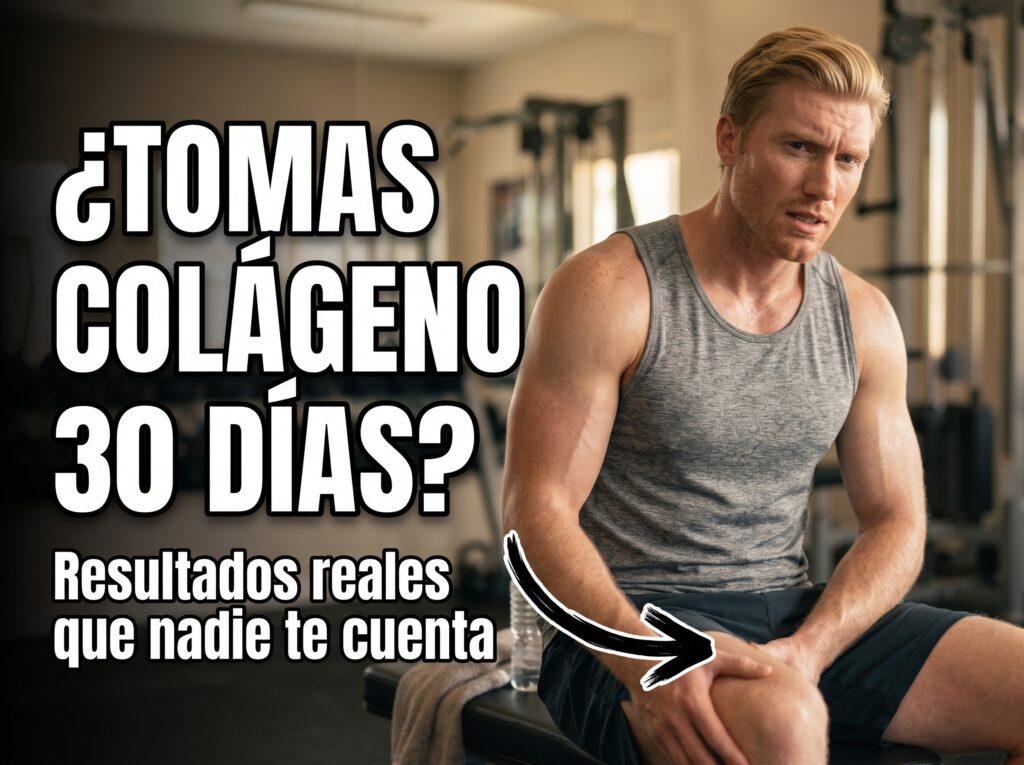 Hombre tomando colágeno durante 30 días