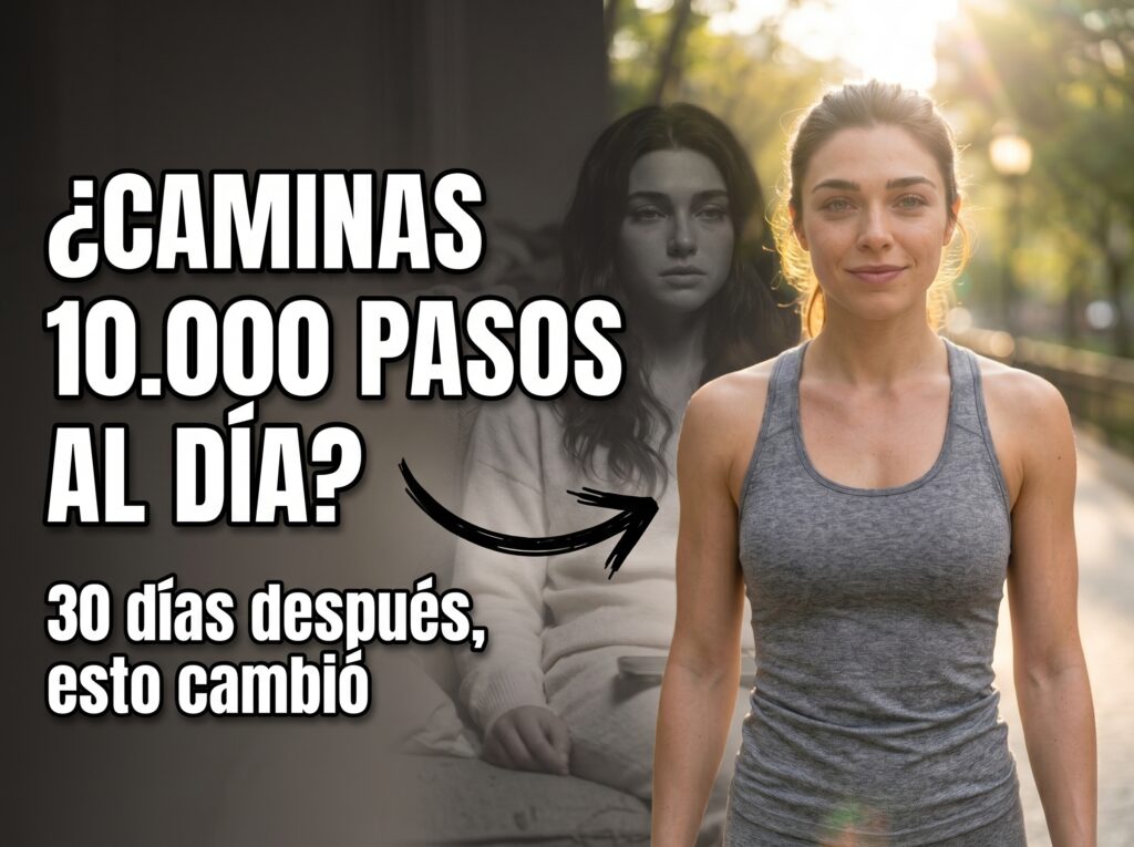 Persona caminando 10.000 pasos al día durante 30 días