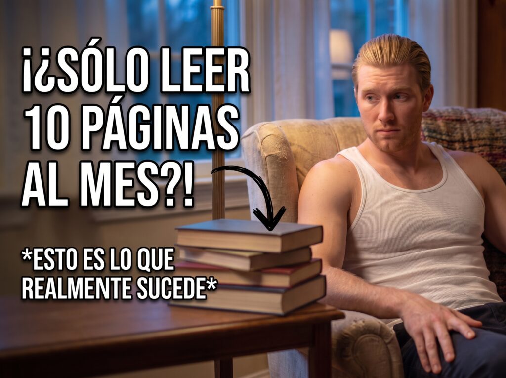 Persona leyendo 10 páginas al día como hábito