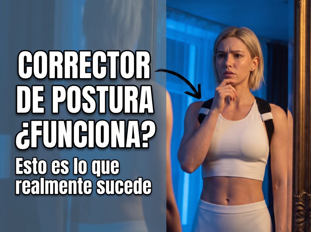Persona usando un corrector de postura