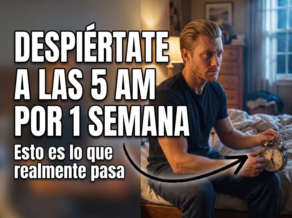 Persona levantándose a las 5 AM temprano por la mañana