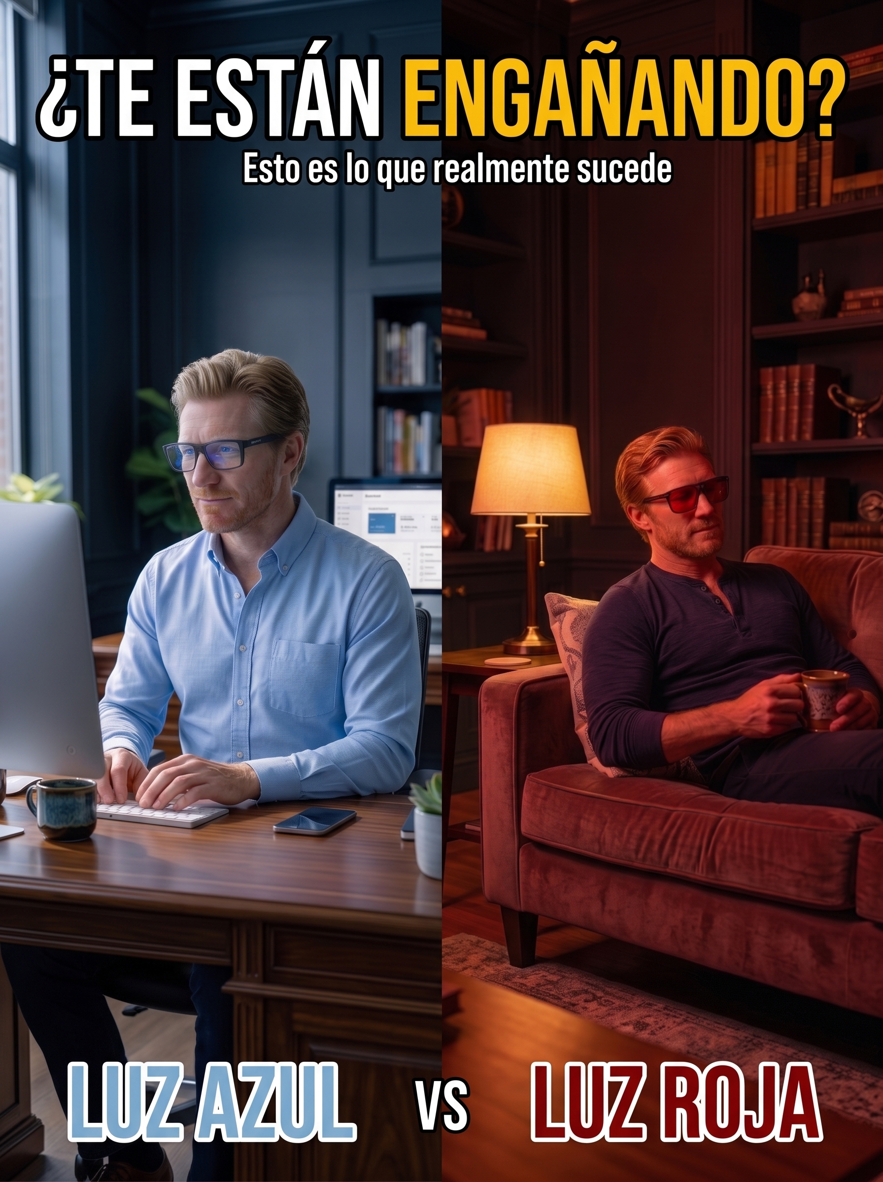 Luz azul vs luz roja